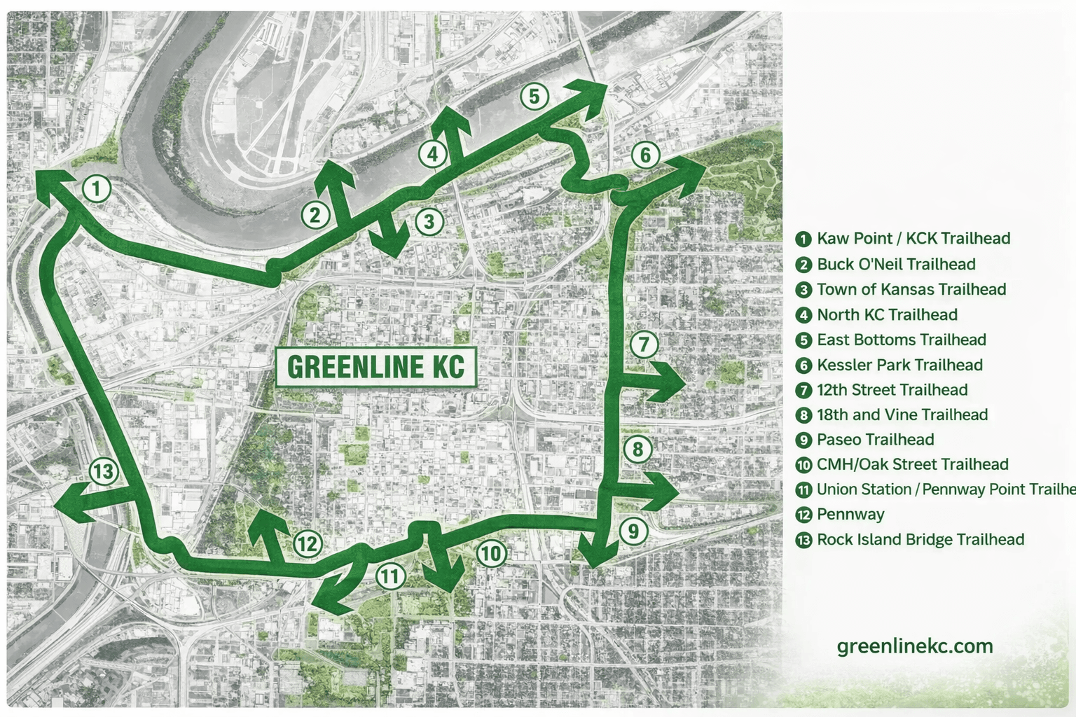 Greenline KC route map