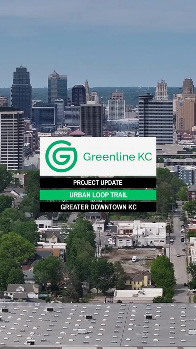 Greenline KC project update title over the Kansas City skyline